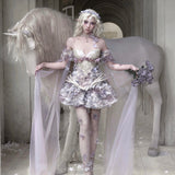 Blood Supply Moonlight Spirit 3D Flower Mini Skirt