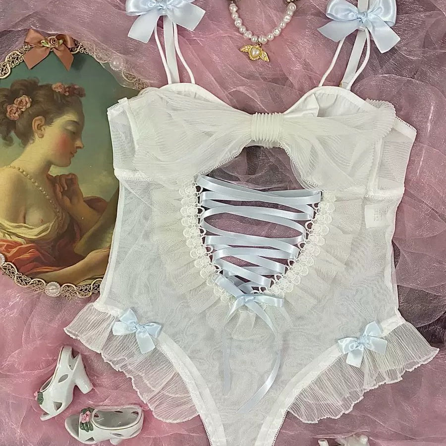 Get trendy with [Handmade Lingerie] Write me a love letter - Lace Bodysuit -  available at Peiliee Shop. Grab yours for $19.90 today!