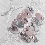 Dream Fawn In Gray Hand-Painted Press On Deer Nail Set