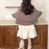 [Riberry] Choco Bear Wool Blended Knit Cape Cardigan