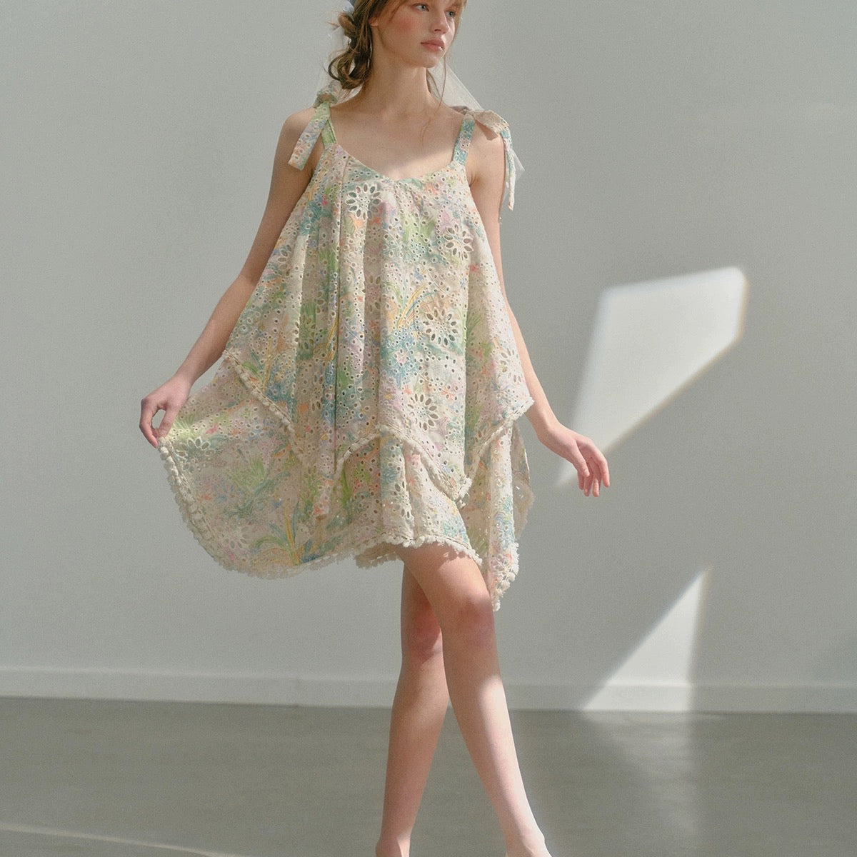 Get trendy with [UNOSA] Floral Fairy Dance Mini Dress -  available at Peiliee Shop. Grab yours for $76 today!