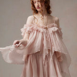 [Global Free Shipping] Fa Sogno Sakura Waltz Chiffon Set