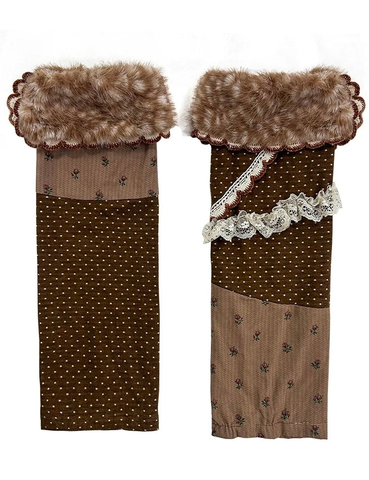Rose Island Vintage Deer Polka Dots Socks Leg Warmers