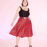 Get trendy with [Curve Beauty] Red Punk Plaid Skirt - Curve available at Peiliee Shop. Grab yours for $54 today!