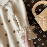 London Dating Double-Breasted Doll Collar Dress