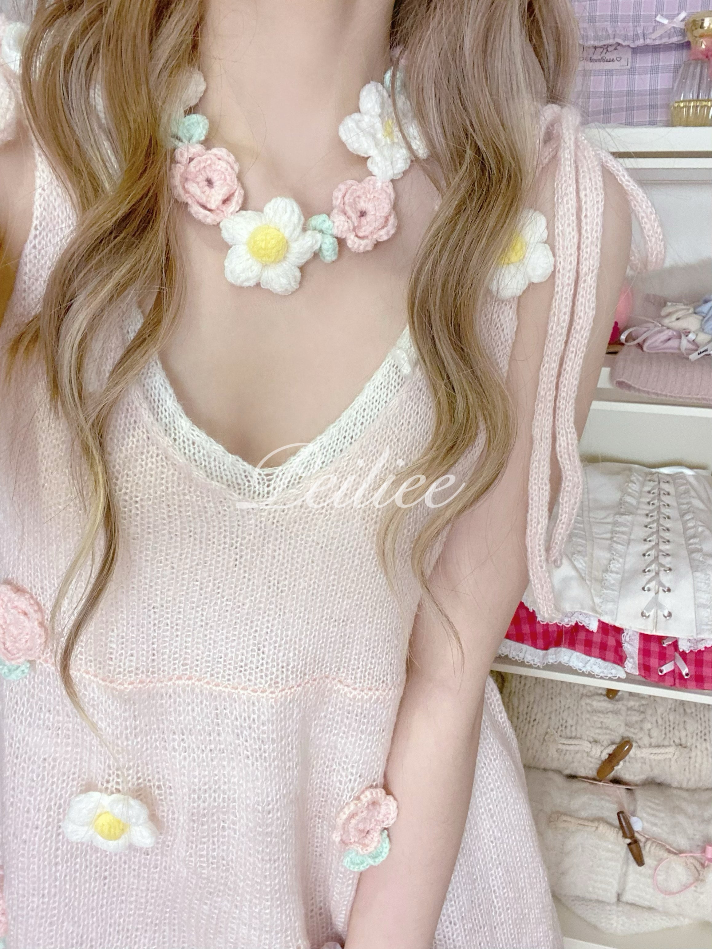 Get trendy with Forest Nymph Floral knitted mini dress - Sweater available at Peiliee Shop. Grab yours for $19.90 today!