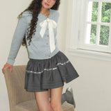 MineBeThyVers Winter Wonderland Ribbon Wool Blended Cardigan Sweater