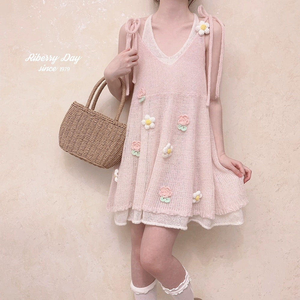 Get trendy with Forest Nymph Floral knitted mini dress - Sweater available at Peiliee Shop. Grab yours for $19.90 today!