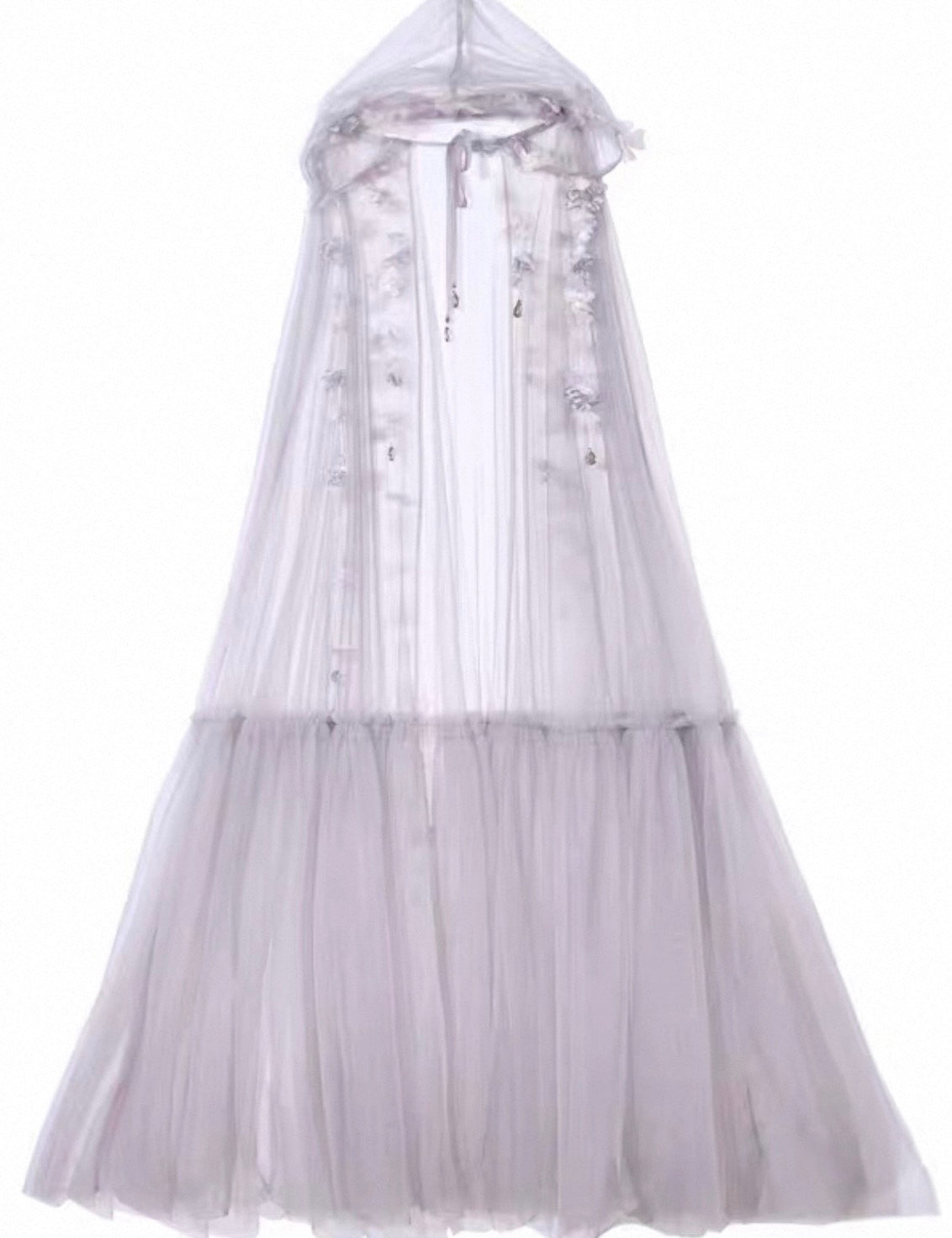 Blood Supply Moonlight Spirit Flower Semi-sheer Tulle Long Cap