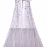 Blood Supply Moonlight Spirit Flower Semi-sheer Tulle Long Cap