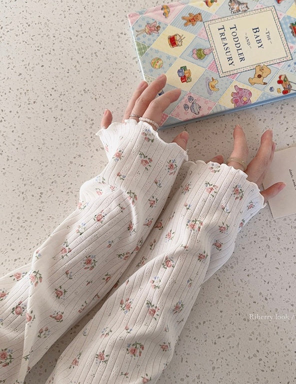 Get trendy with Floral Puff Cream Cake Cotton Shirt - Sweater available at Peiliee Shop. Grab yours for $16 today!