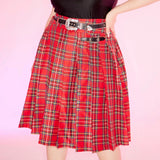Get trendy with [Curve Beauty] Red Punk Plaid Skirt - Curve available at Peiliee Shop. Grab yours for $54 today!