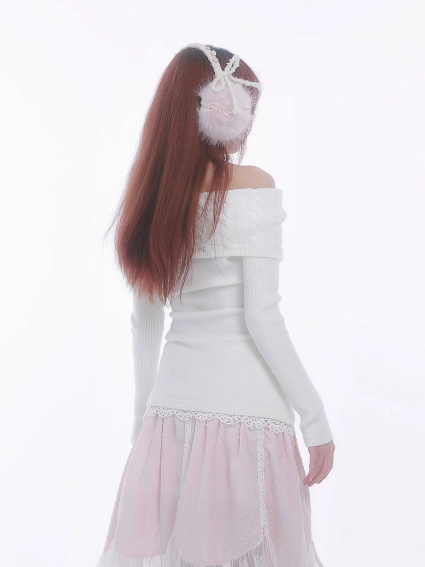 Get trendy with [Rose Island] The White Romance Wool-blend Sweater -  available at Peiliee Shop. Grab yours for $60 today!