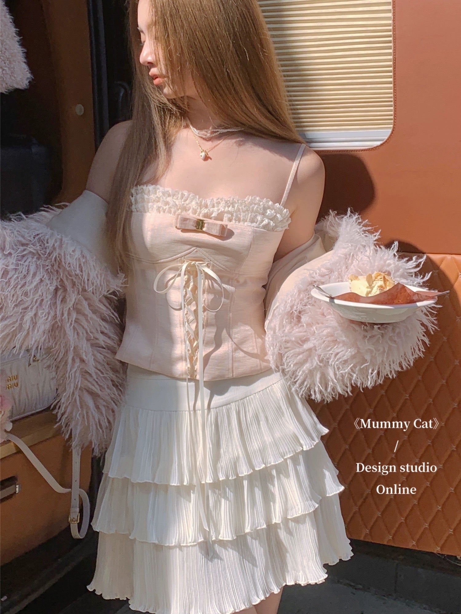 Get trendy with [Mummy Cat] Sweet Butterfly Bow Lace Camisole -  available at Peiliee Shop. Grab yours for $50 today!