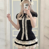 KittenClaw Vintage Lace Cross 100% Cotton Top