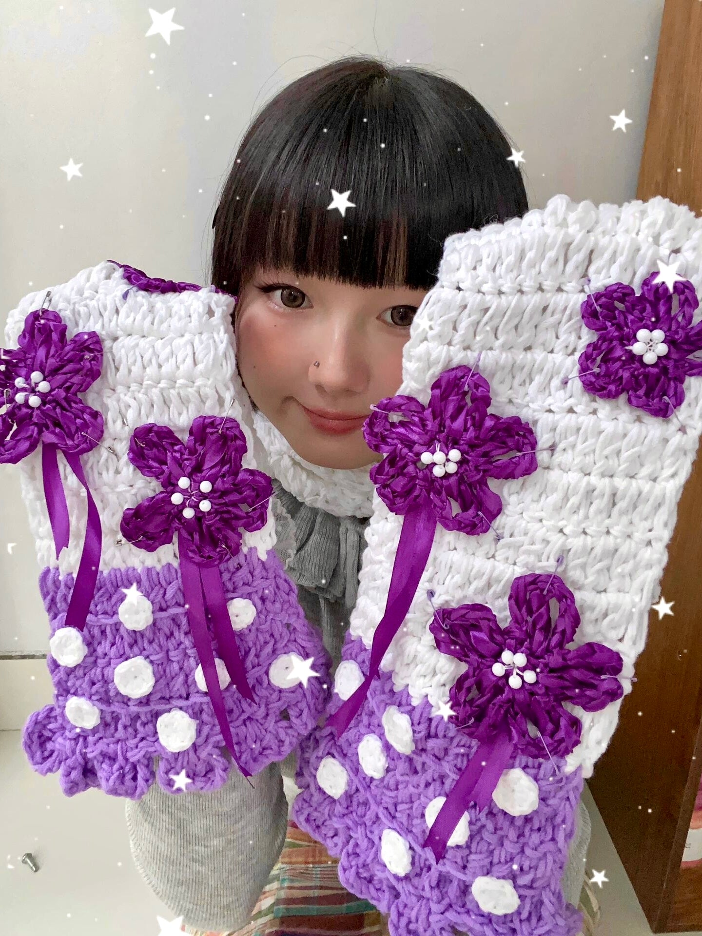 Get trendy with [Customized] Gokuraku Kimono Style Inspired Sakura Gloves Hand Knitted by Windoii -  available at Peiliee Shop. Grab yours for $28 today!