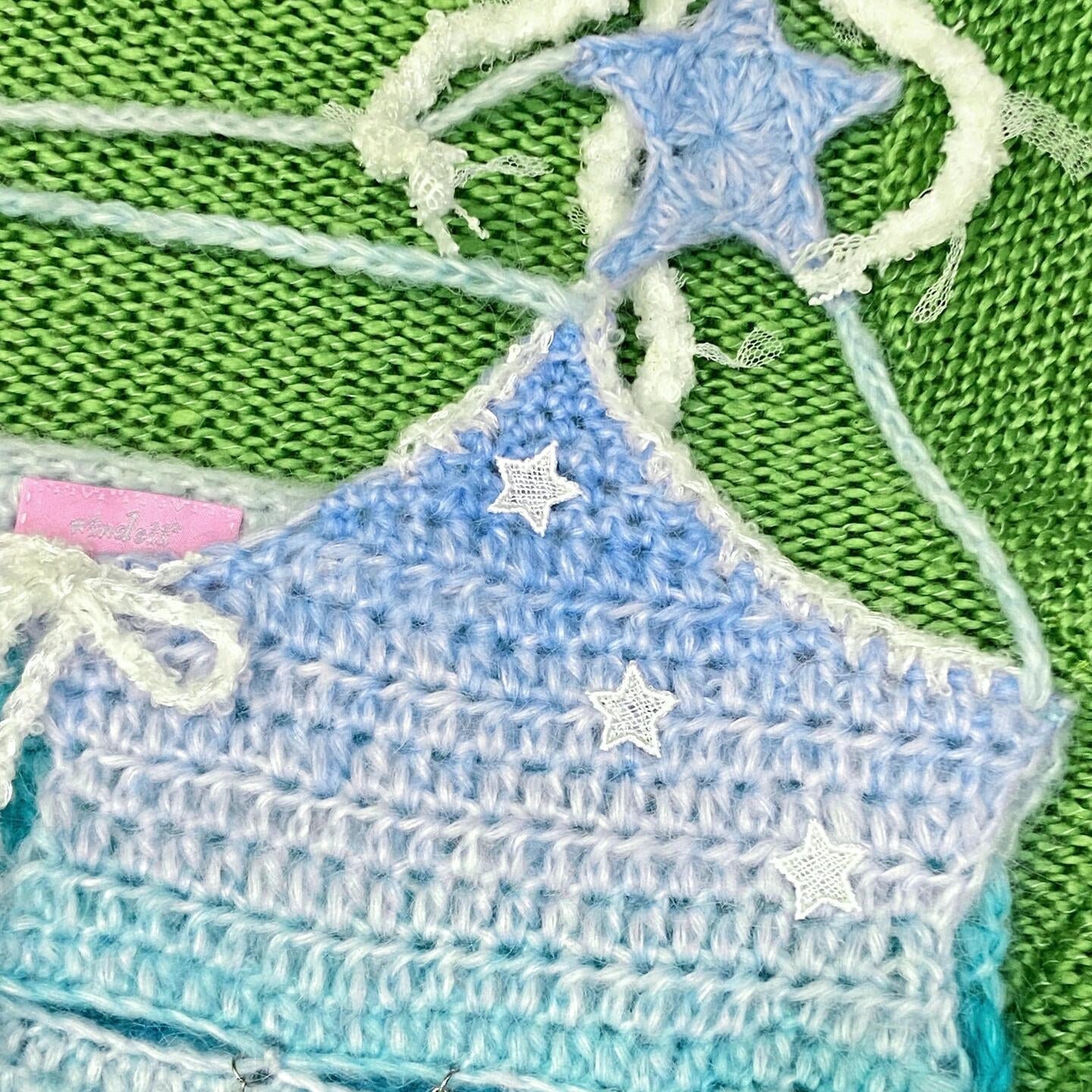 Get trendy with [Customized Hand Knitted] Sea Kissed Mermaid Knitting Crop Top -  available at Peiliee Shop. Grab yours for $59 today!