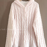 Get trendy with Soft Pink Age Wool Blended Sweater Hoodie - Sweater available at Peiliee Shop. Grab yours for $9 today!