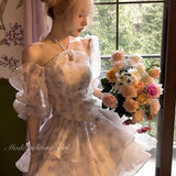 Get trendy with Lavender Honey Dream Floral Mini Dress -  available at Peiliee Shop. Grab yours for $42.50 today!