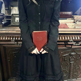 KittenClaw Nightfall Black Gothic Lace Cross 100% Cotton Top and skirt set