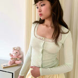 MineBeThyVers Mint Layered 2 in 1 Knit Top
