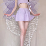 Get trendy with [Tailor Made] Lavender Dream Fairy Style Knitting Set with glass Pearl on bralette and skirt -  available at Peiliee Shop. Grab yours for $118 today!