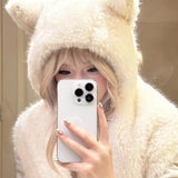 KittenClaw Soft Mist Furry Cat Kitty Ear Hood Scarf