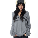 Reabobo Grey Fair Isle Cashmere Blend Sweater