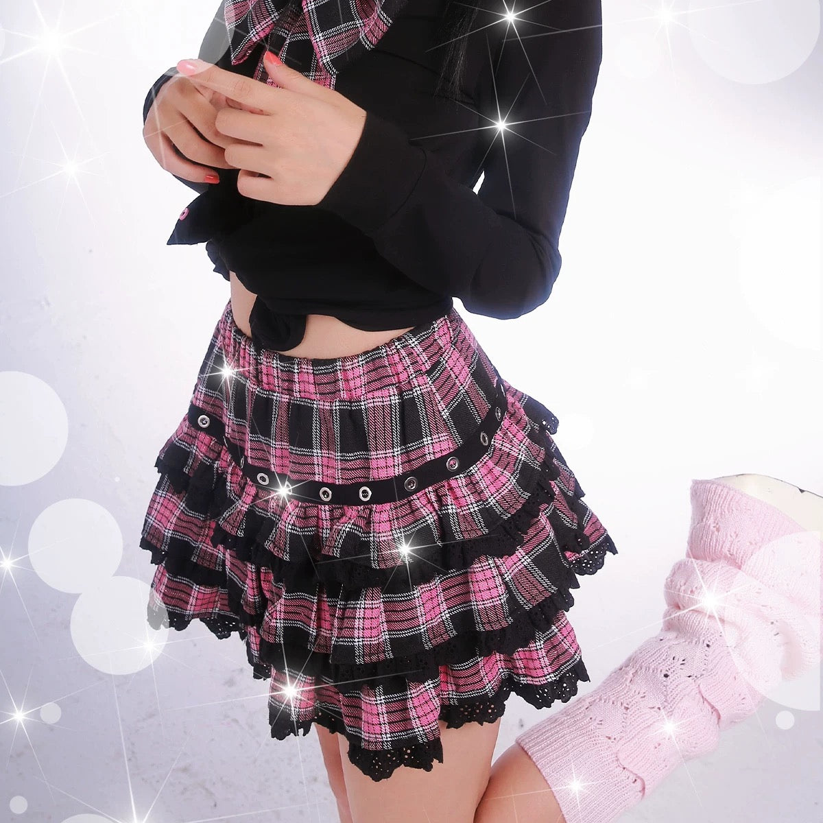 Get trendy with [Evil Tooth] A new era of me - y2k high school girl style JK skirt top and plaid skirt - Shirts & Tops available at Peiliee Shop. Grab yours for $32 today!