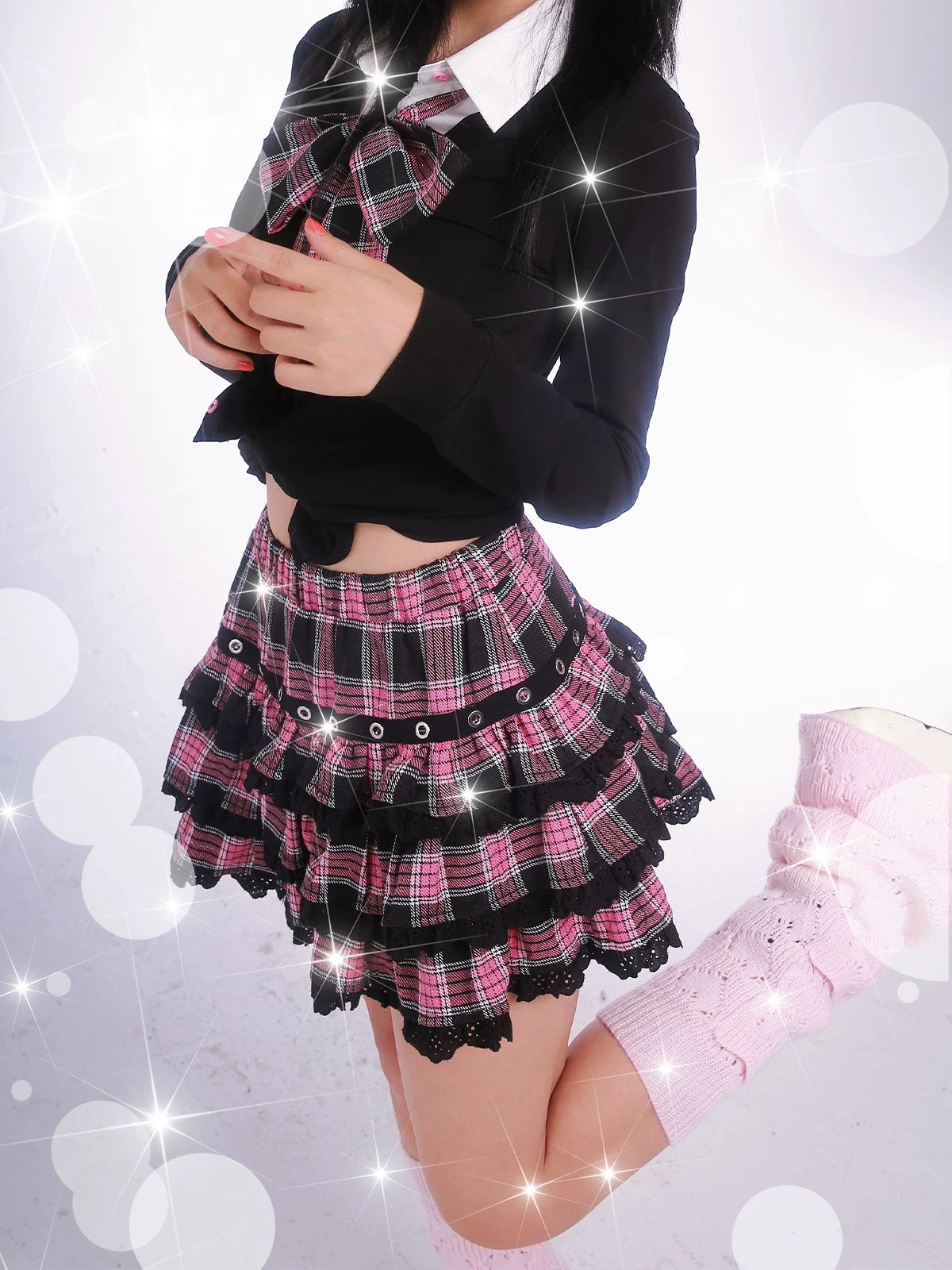 Get trendy with [Evil Tooth] A new era of me - y2k high school girl style JK skirt top and plaid skirt - Shirts & Tops available at Peiliee Shop. Grab yours for $32 today!