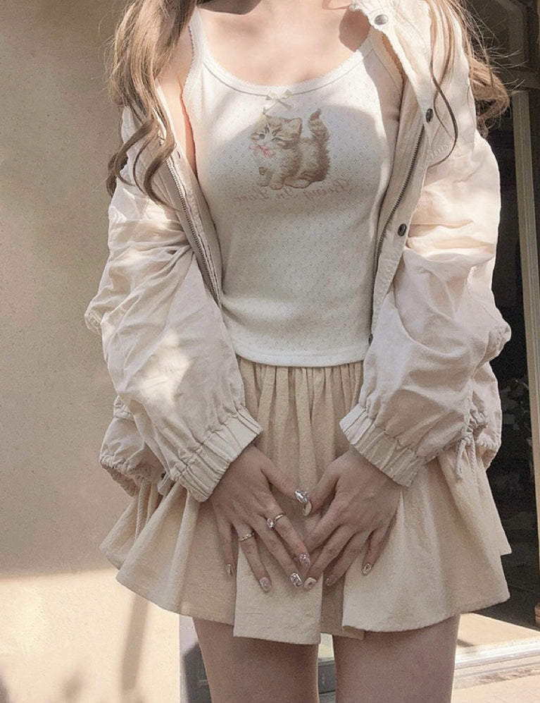 Get trendy with Doll Dream Cotton Mini Skirt with sweatshorts inside -  available at Peiliee Shop. Grab yours for $18 today!