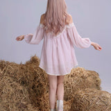 Rose Island For Cassie Glitter Chiffon Babydoll Top