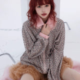 [Evil tooth] Free Me Gyaru girl leopard print hoodie
