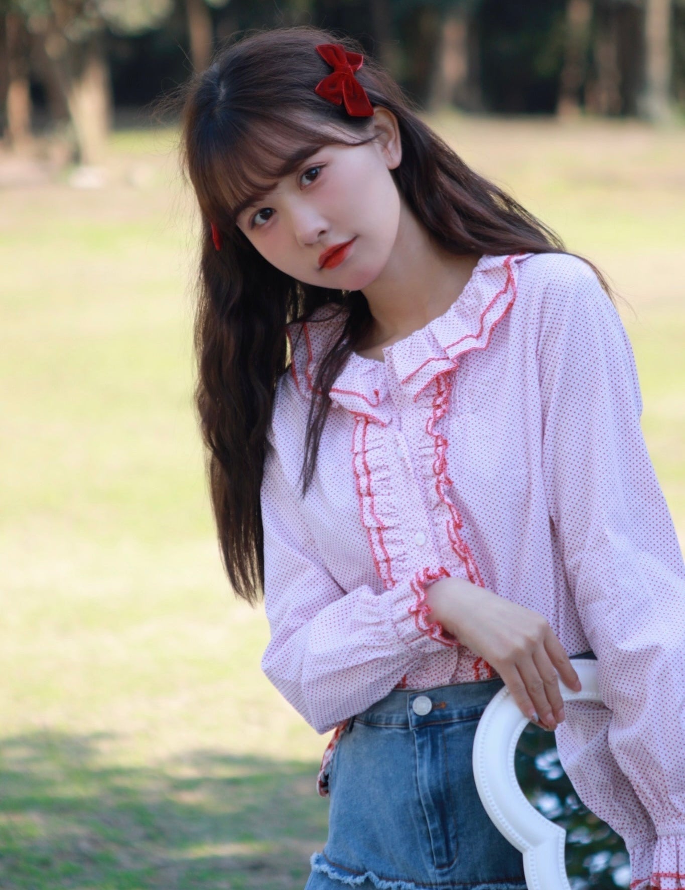 Get trendy with Doll Polka Dot Christmas Sweet Shirt -  available at Peiliee Shop. Grab yours for $22 today!