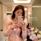 [Mummy Cat] Christmas Time Vintage Faux Fur Knit Hoodie