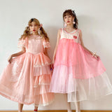 [August Unicorn] Strawberry shortcake lace midi dress