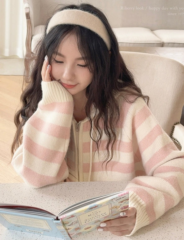 Get trendy with Pastel Cloud Knitting Hoodie Cardigan - Sweater available at Peiliee Shop. Grab yours for $39.90 today!