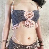 [Mike&Molly] Angel Kiss Hand-Knitted Wings Crop Top