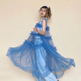 Get trendy with [August Unicorn] Klein Blue Dreamy Outer Dress - Dresses available at Peiliee Shop. Grab yours for $62 today!