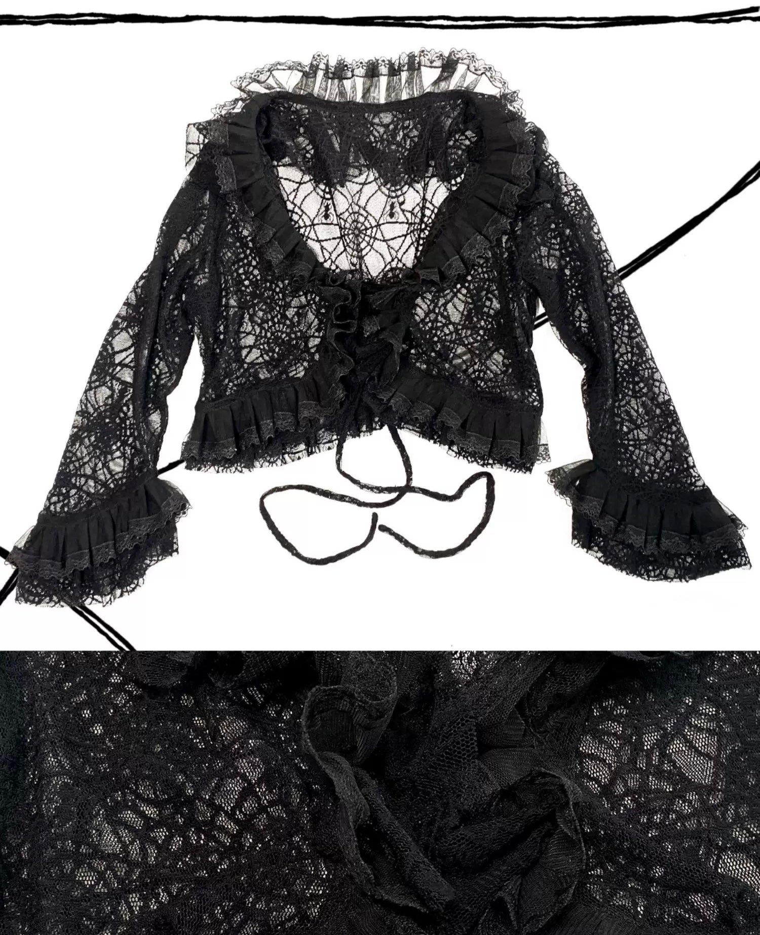 Evil Tooth Midnight Widow Lace Cardigan