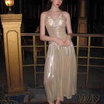 Get trendy with [UNOSA] Champagne Rose Evening Gown -  available at Peiliee Shop. Grab yours for $75 today!