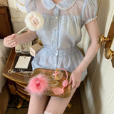 [Black Friday 2025] Coquette Babydoll Gingham romper jumpsuit