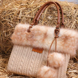 Rose Island Forest Fawn Deer Knit Tote Bag