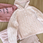 Get trendy with Soft Pink Age Wool Blended Sweater Hoodie - Sweater available at Peiliee Shop. Grab yours for $9 today!