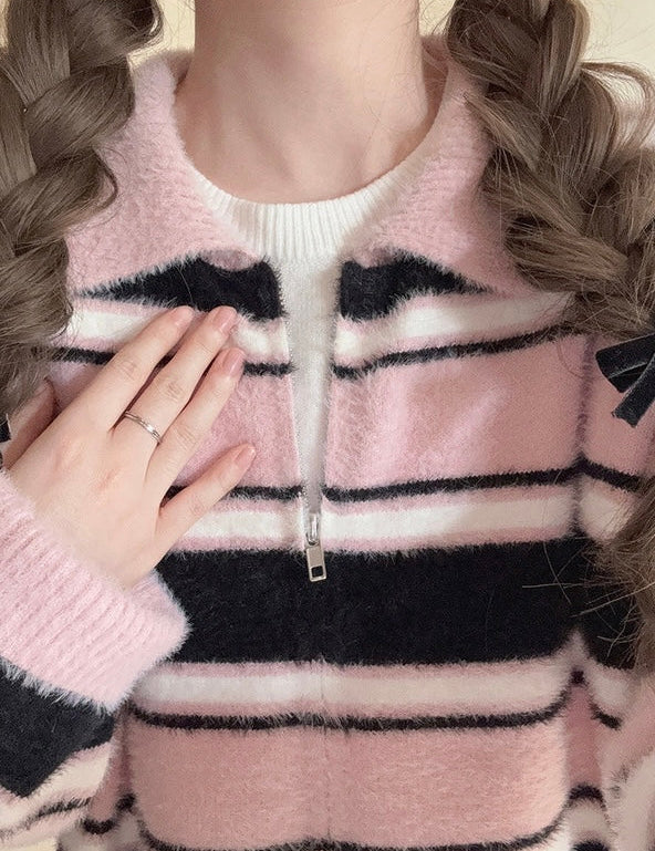 Get trendy with Blackpink faux fur polo oversized sweater - Sweater available at Peiliee Shop. Grab yours for $25.50 today!