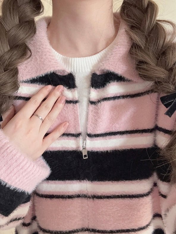 Blackpink faux fur polo oversized sweater - Premium Sweater from RIBEERY - Just $25.50! Shop now at Peiliee Shop