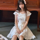 Pacific Position Freesia Memoir Antique Doll Coquette Core Linen Top and Skirt Set