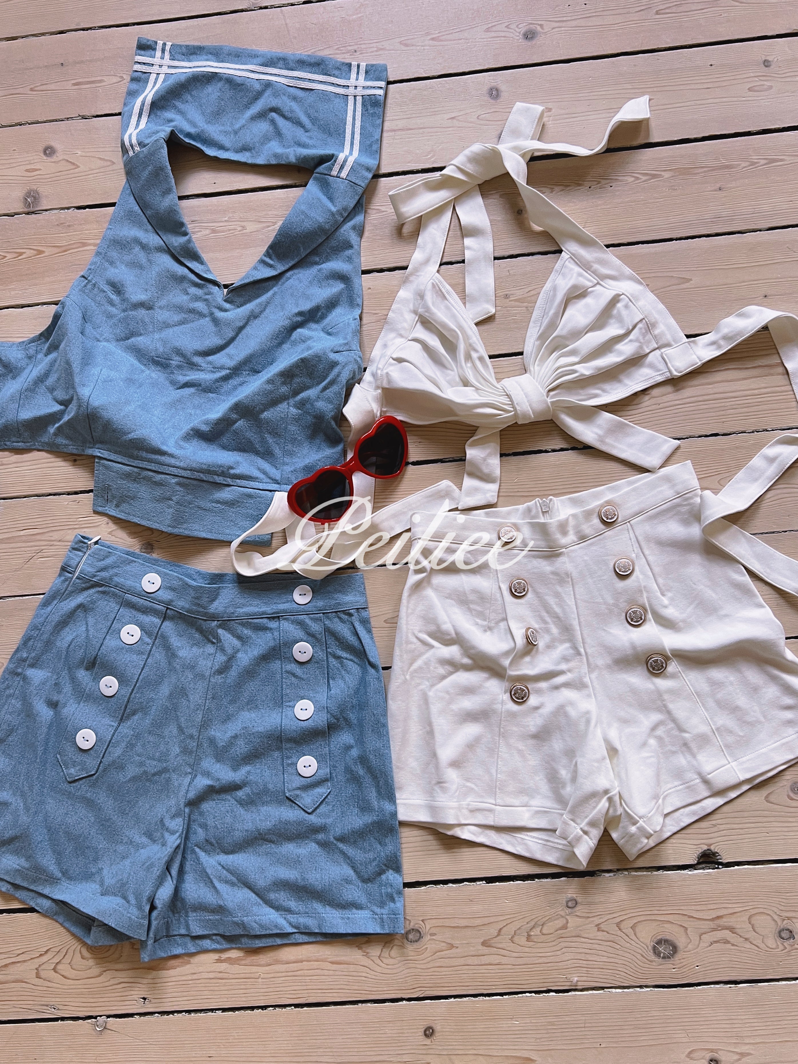 Sophia's Dip-Dyed Striped Romper & Sandals Outfit For 18" Dolls - Summer Beach Set