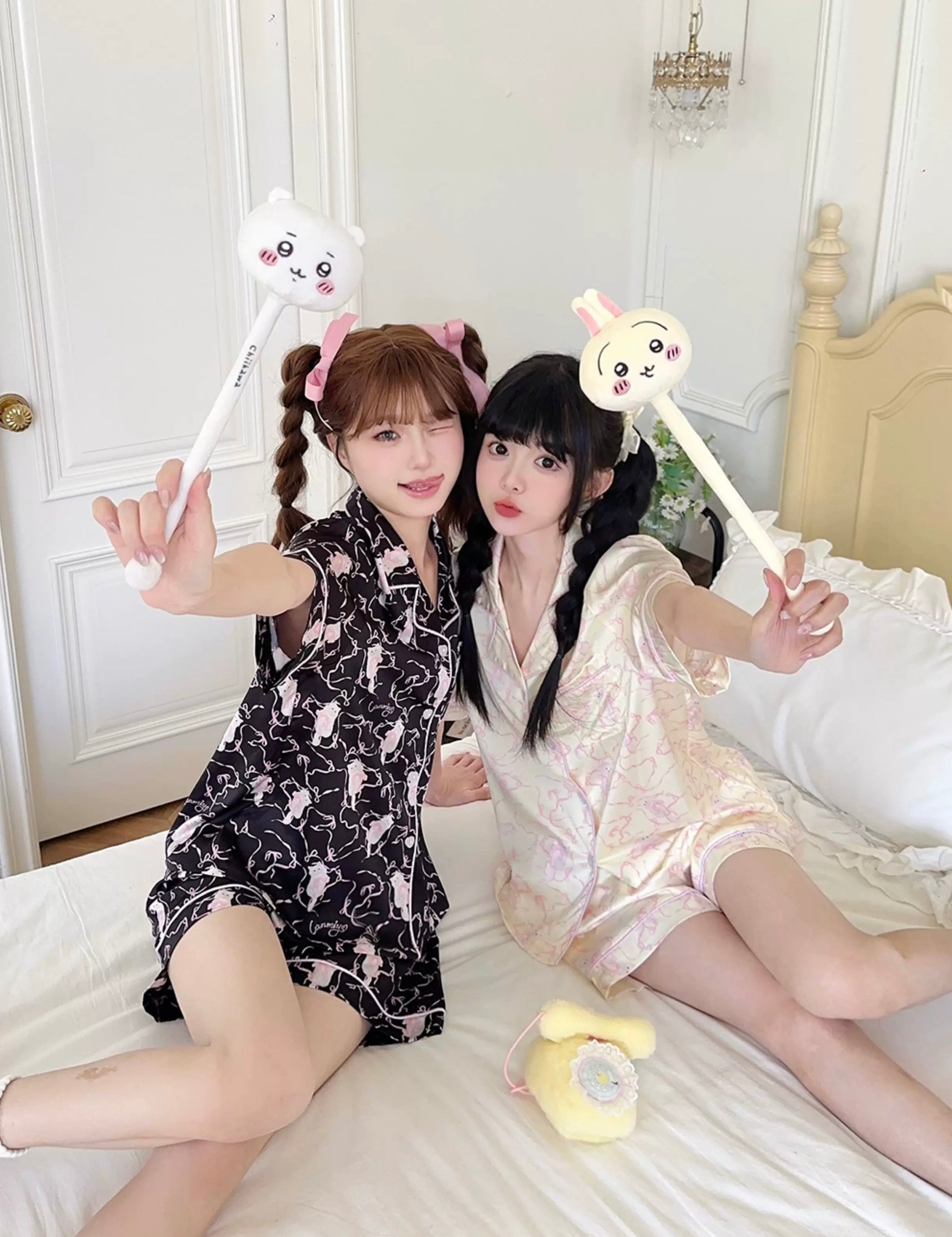 Kitty Pajamas Party Summer Sleepwear Set with top and shorts