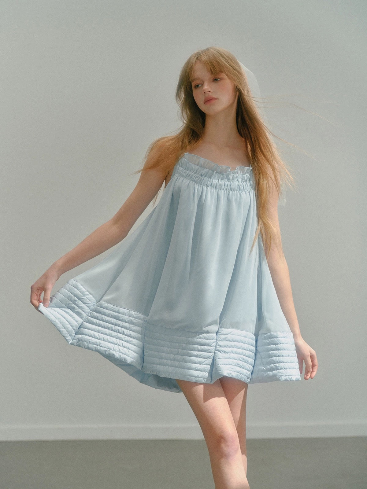 Get trendy with [UNOSA] Baby Blue Mini Dress -  available at Peiliee Shop. Grab yours for $52 today!